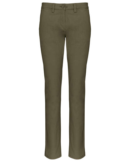 LADIES' CHINO TROUSERS - Light Khaki - colorimageurl
