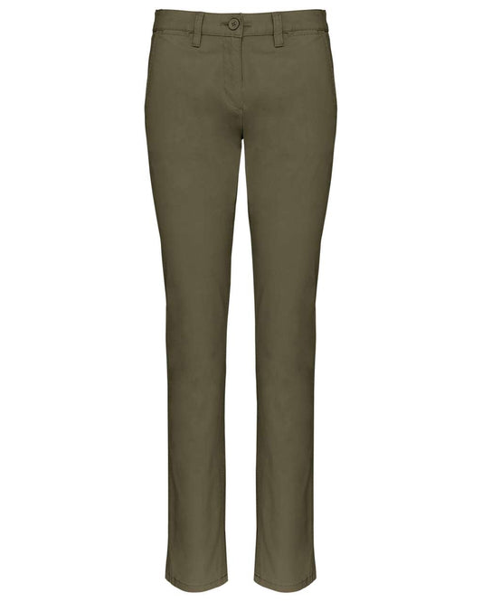 LADIES' CHINO TROUSERS - Light Khaki - colorimageurl