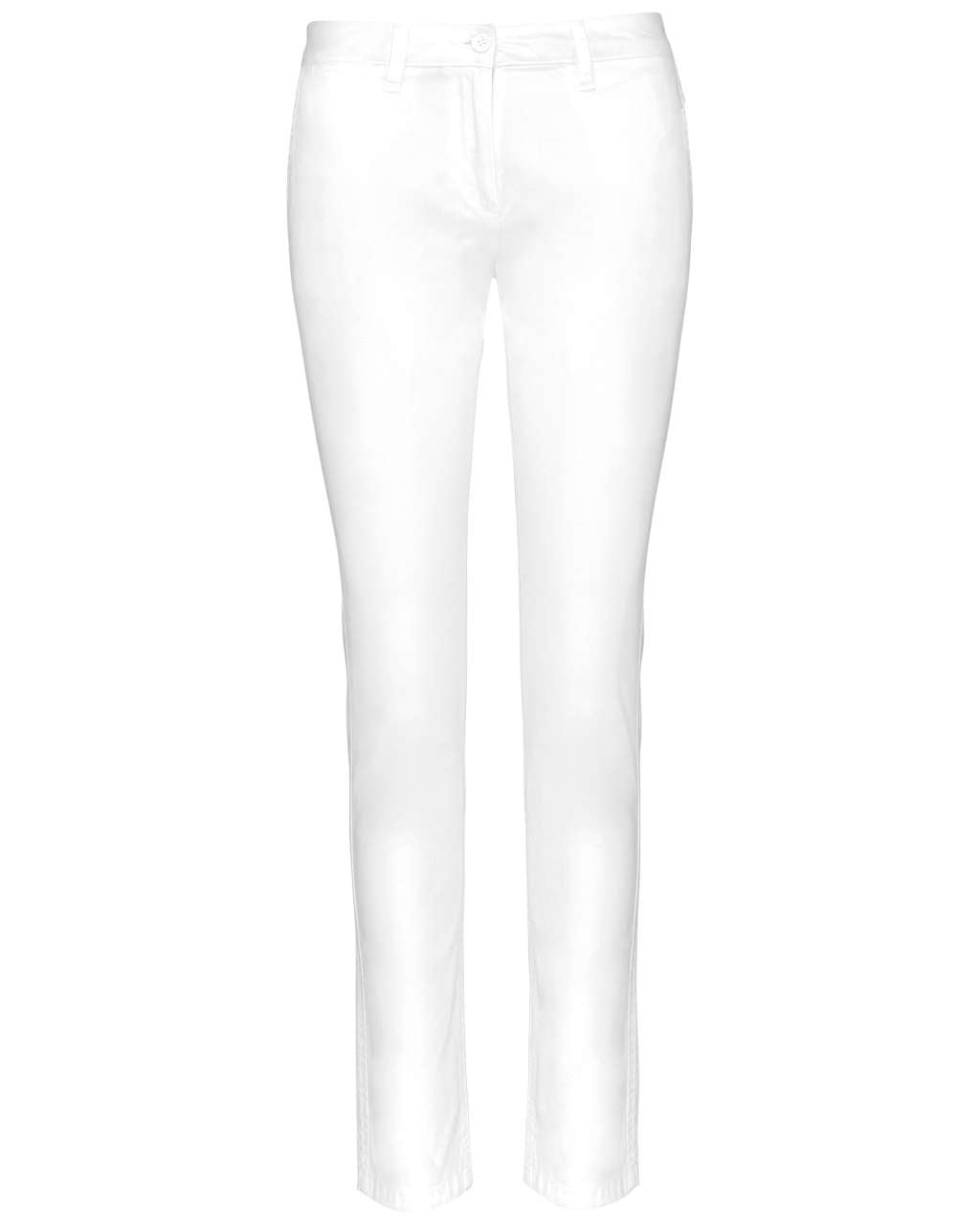 LADIES' CHINO TROUSERS - White - colorimageurl