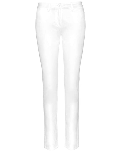 LADIES' CHINO TROUSERS - White - colorimageurl