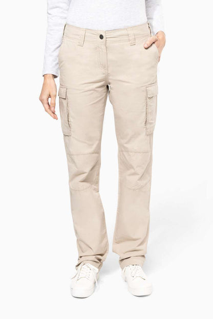 LADIES' LIGHTWEIGHT MULTIPOCKET TROUSERS - Beige - modelimageurl