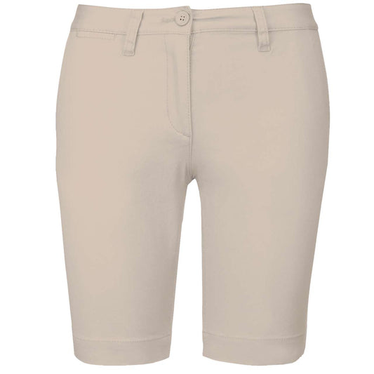 LADIES' CHINO BERMUDA SHORTS - Beige - colorimageurl