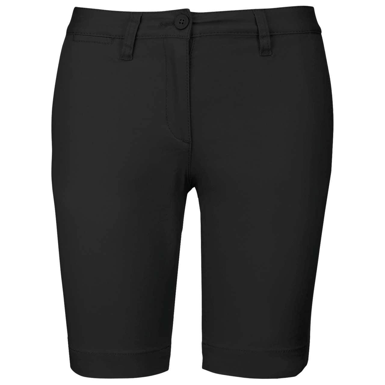 LADIES' CHINO BERMUDA SHORTS - Black - colorimageurl