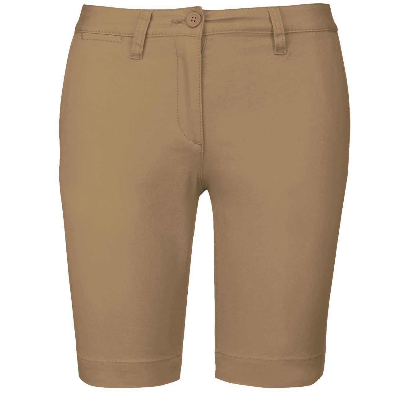 LADIES' CHINO BERMUDA SHORTS - Camel - colorimageurl
