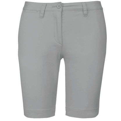 LADIES' CHINO BERMUDA SHORTS - Fine Grey - colorimageurl