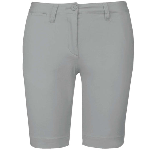 LADIES' CHINO BERMUDA SHORTS - Fine Grey - colorimageurl