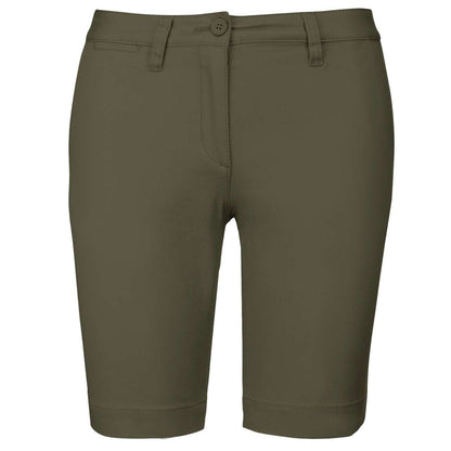 LADIES' CHINO BERMUDA SHORTS - Light Khaki - colorimageurl
