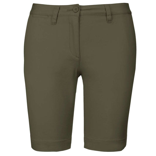 LADIES' CHINO BERMUDA SHORTS - Light Khaki - colorimageurl