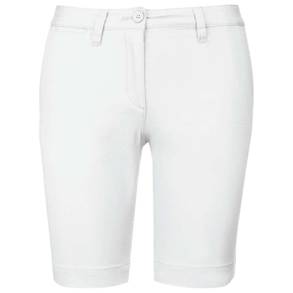 LADIES' CHINO BERMUDA SHORTS - White - colorimageurl