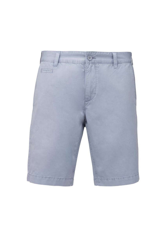 MEN'S WASHED EFFECT BERMUDA SHORTS - Washed Smoky Blue - colorimageurl