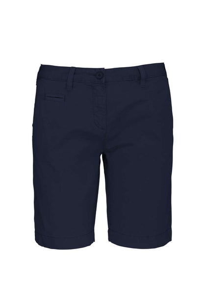LADIES' WASHED EFFECT BERMUDA SHORTS - Washed Navy - colorimageurl