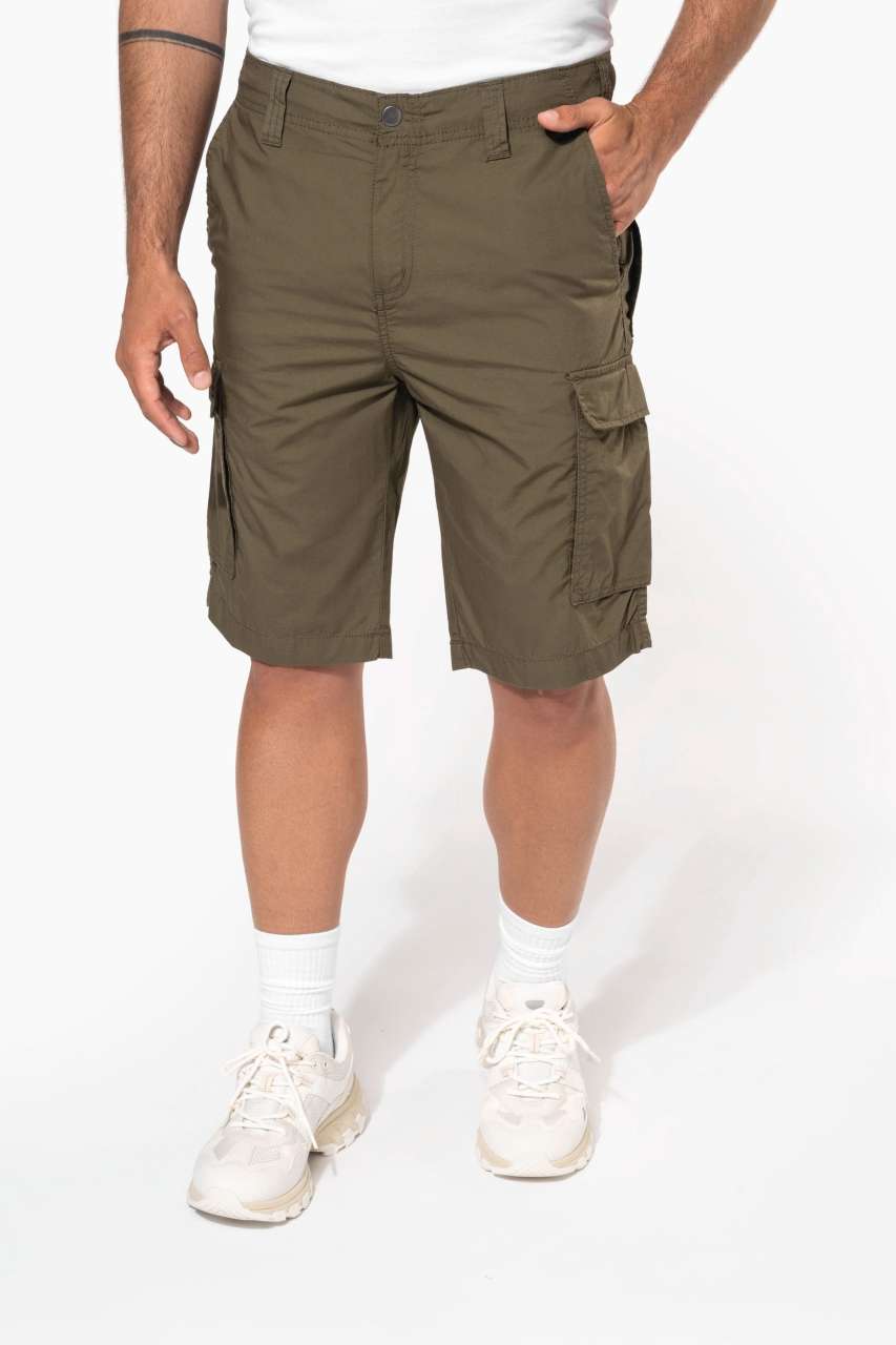 MEN'S LIGHTWEIGHT MULTIPOCKET BERMUDA SHORTS - Light Khaki - modelimageurl