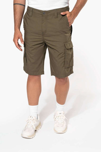 MEN'S LIGHTWEIGHT MULTIPOCKET BERMUDA SHORTS - Light Khaki - modelimageurl