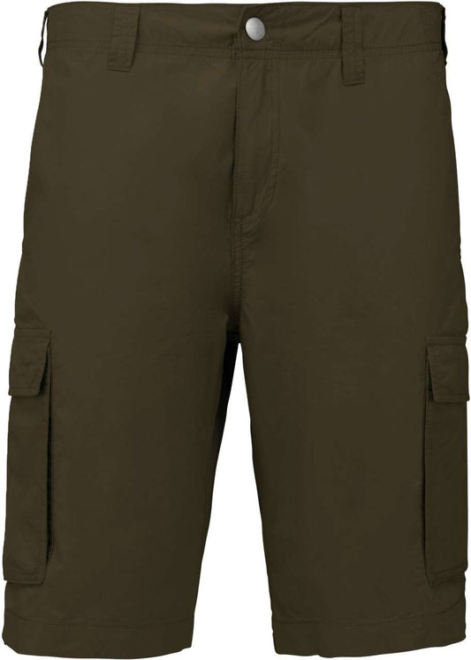 MEN'S LIGHTWEIGHT MULTIPOCKET BERMUDA SHORTS - Light Khaki - colorimageurl