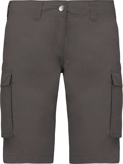 LADIES' LIGHTWEIGHT MULTIPOCKET BERMUDA SHORTS - Light Charcoal - colorimageurl