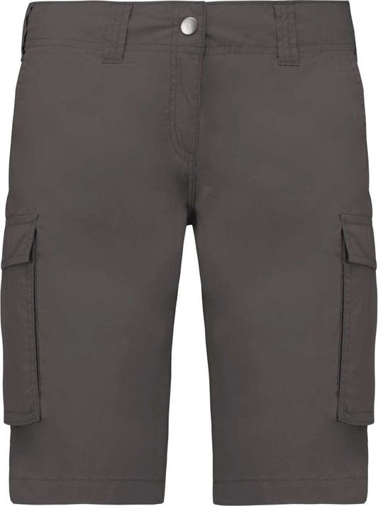 LADIES' LIGHTWEIGHT MULTIPOCKET BERMUDA SHORTS - Light Charcoal - colorimageurl