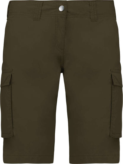 LADIES' LIGHTWEIGHT MULTIPOCKET BERMUDA SHORTS - Light Khaki - colorimageurl