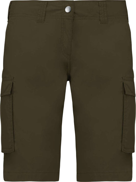 LADIES' LIGHTWEIGHT MULTIPOCKET BERMUDA SHORTS - Light Khaki - colorimageurl