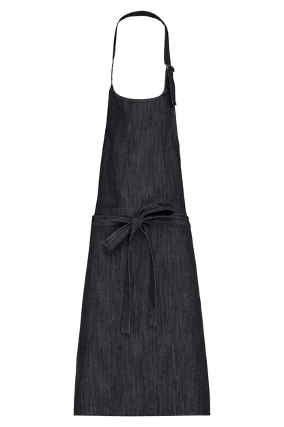 POLYCOTTON APRON WITHOUT POCKET - Black Denim - colorimageurl