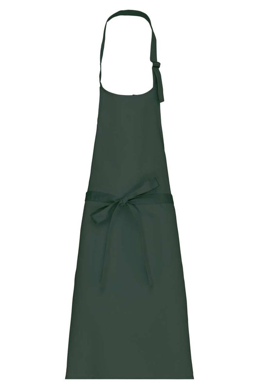 POLYCOTTON APRON WITHOUT POCKET - Bottle Green - colorimageurl