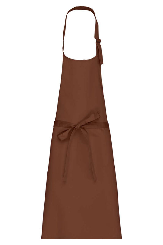 POLYCOTTON APRON WITHOUT POCKET - Chocolate - colorimageurl