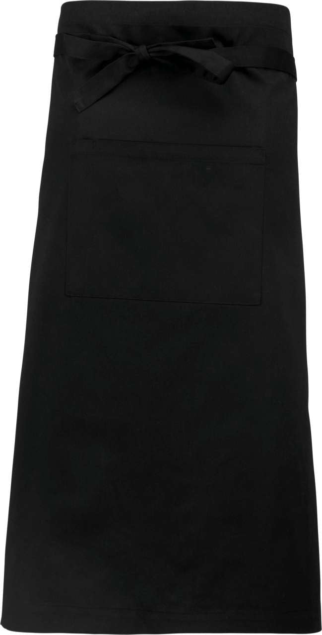 POLYCOTTON EXTRA-LONG APRON - Black - colorimageurl