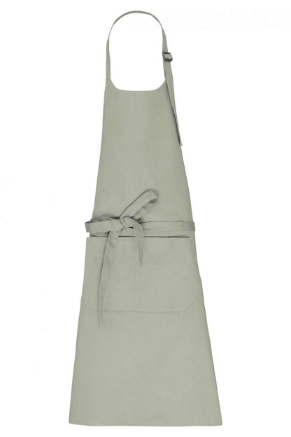 APRON WITH POCKET IN ORGANIC COTTON - Almond Green - colorimageurl