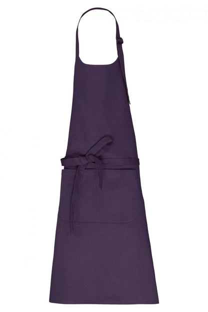 APRON WITH POCKET IN ORGANIC COTTON - Deep Plum - colorimageurl