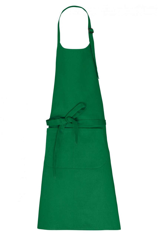APRON WITH POCKET IN ORGANIC COTTON - Green Field - colorimageurl