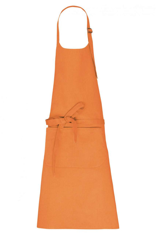 APRON WITH POCKET IN ORGANIC COTTON - Peach - colorimageurl