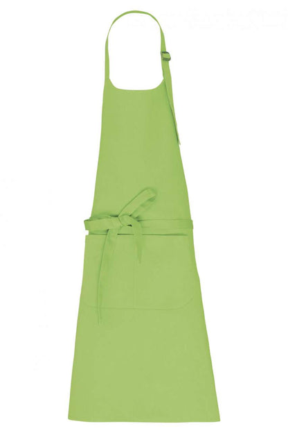 APRON WITH POCKET IN ORGANIC COTTON - Lime - colorimageurl