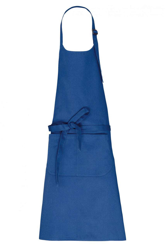APRON WITH POCKET IN ORGANIC COTTON - Sea Blue - colorimageurl