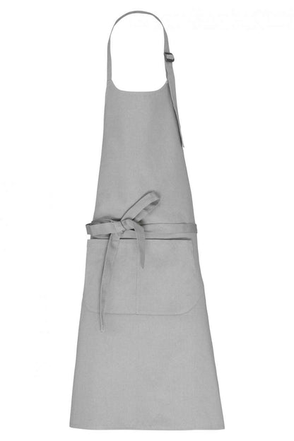APRON WITH POCKET IN ORGANIC COTTON - Snow Grey - colorimageurl