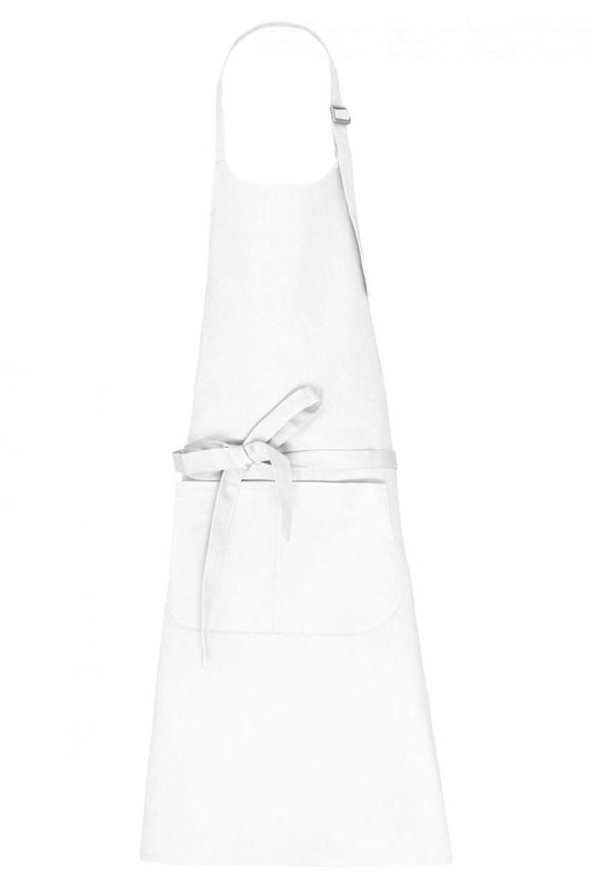 APRON WITH POCKET IN ORGANIC COTTON - White - colorimageurl