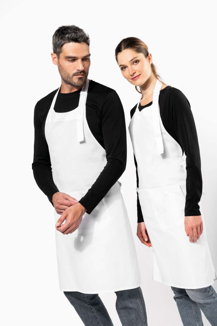 POLYCOTTON APRON HIGH-TEMPERATURE WASHABLE - Black - modelimageurl