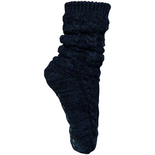 SHERPA-LINED LOUNGE SOCKS - Night Navy Melange - colorimageurl