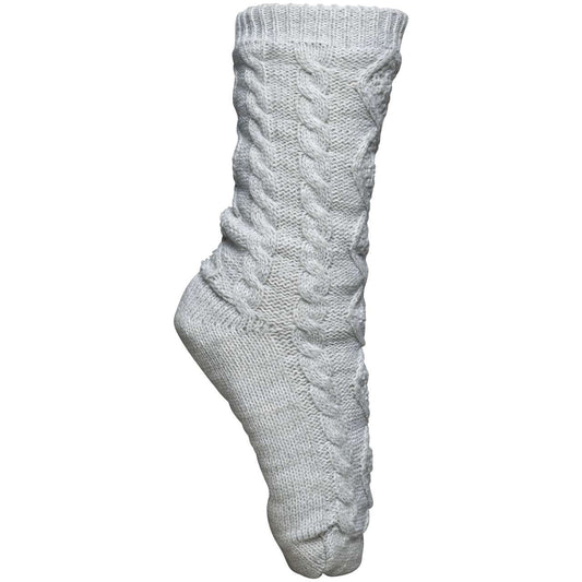 SHERPA-LINED LOUNGE SOCKS - Snow Grey Melange - colorimageurl