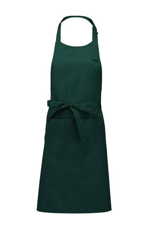 COTTON APRON WITH POCKET - Bottle Green - Main