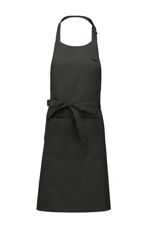 COTTON APRON WITH POCKET - Dark Grey - Main