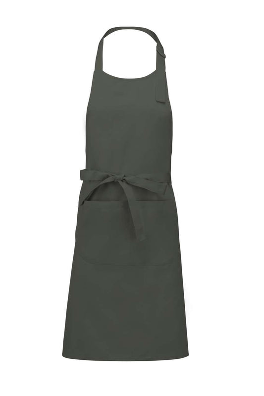 COTTON APRON WITH POCKET - Green Olive - Main