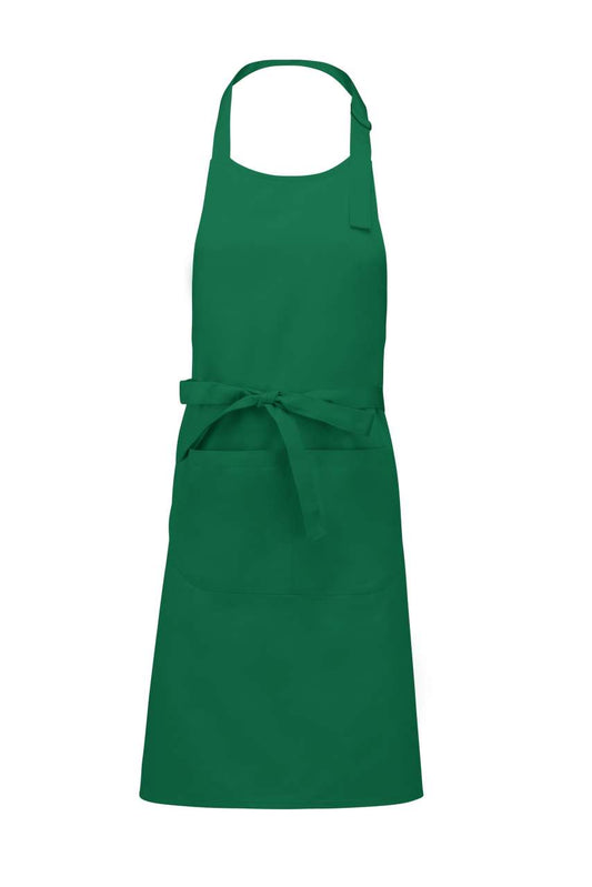COTTON APRON WITH POCKET - Kelly Green - Main
