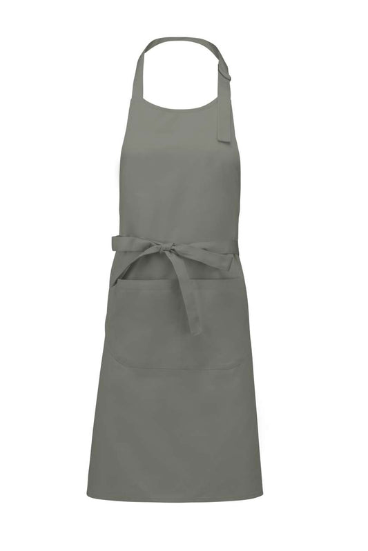 COTTON APRON WITH POCKET - Light Grey - Main