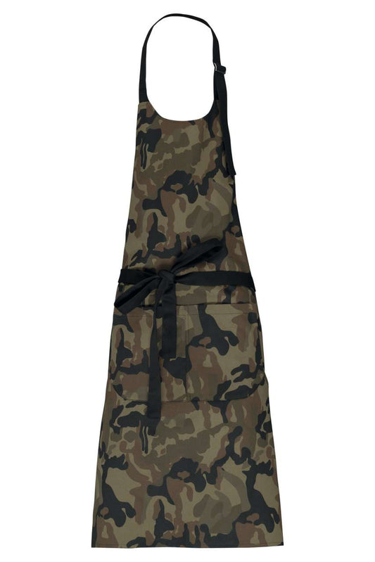 COTTON APRON WITH POCKET - Olive Camouflage - Main