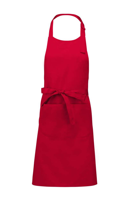 COTTON APRON WITH POCKET - Red - Main