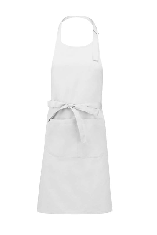 COTTON APRON WITH POCKET - White - Main
