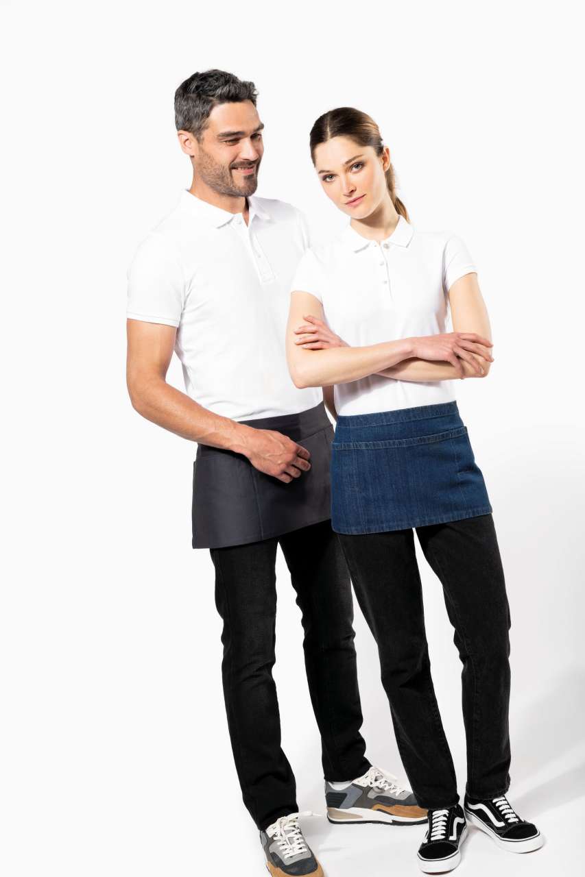COTTON SHORT APRON - Beige - Additional