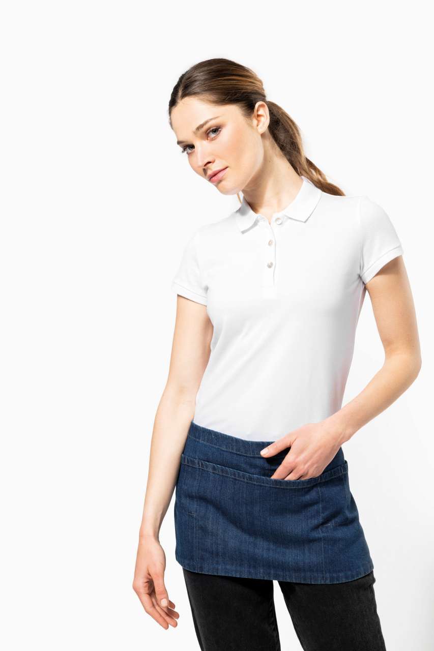 COTTON SHORT APRON - Beige - Additional