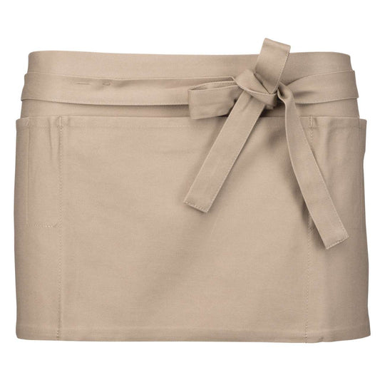 COTTON SHORT APRON - Beige - Main