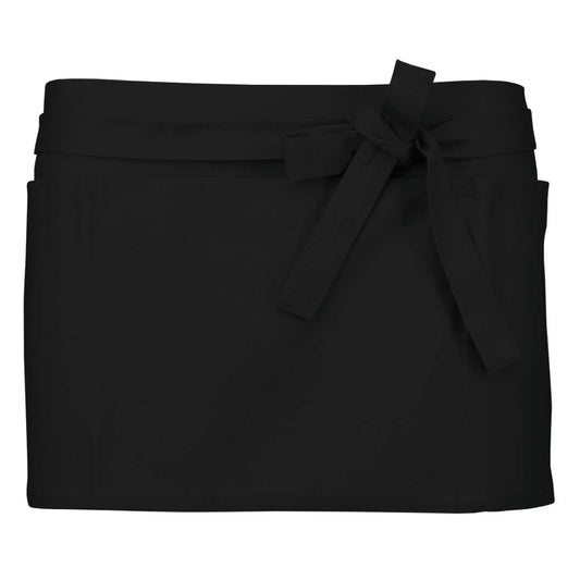 COTTON SHORT APRON - Black - Main