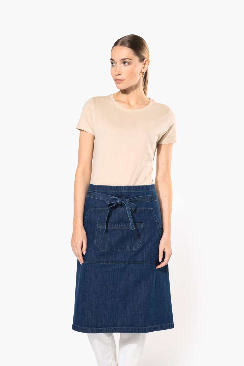 COTTON LONG APRON - Beige - Additional